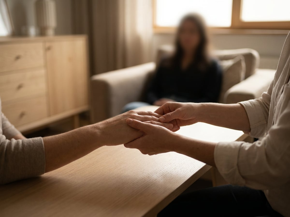 Mains de thérapeute guidant un patient lors d'une séance de thérapie TCC et DTMA à Aulnoy-lez-Valenciennes